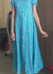 totally new dress not used,sky Blue Floral Maxi D