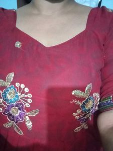 Elegant Ethnic Maroon Color Gown