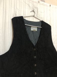 Arizona Black Leather Waistcoat