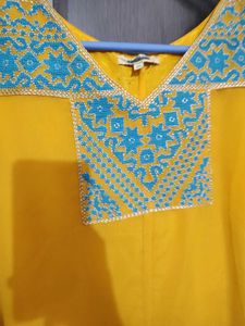 Global Desi Yellow Tunic Dress - Size Xl