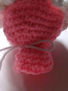 Crochet Rose Flower Bouquet Charm Keychain