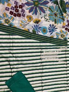 Striped &amp; Embroidered Kurti