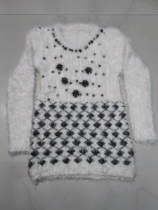 White Embellished Woolen Frock