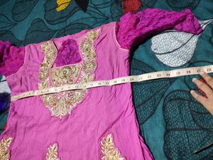Pink Embroidery Gown With New Pant