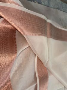 Baby Pink Organza Banarasi Saree