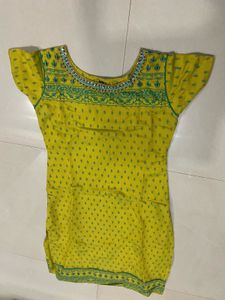 Yellow Embroidered Kurta