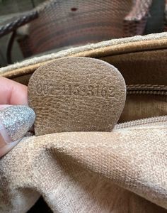 Auth Gucci Vintage 1973 Logo Gold Plated Bag