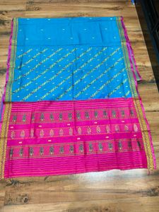 Blue &amp; Pink Ethnic Saree