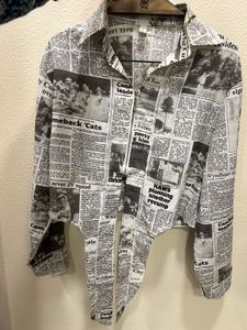 Newspaper Print Crop Top
