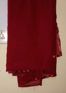Maroon stitched dress material
