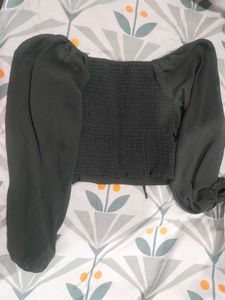 Olive Green Long Sleeve Top