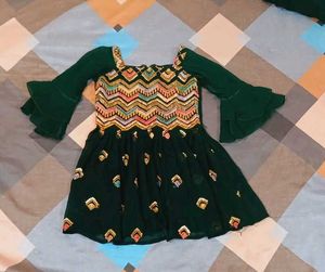 Girls Green Party Dress