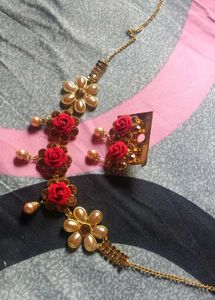 *"Gold-Toned Floral Delight Necklace &amp; Earrings Se