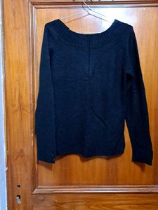 Korean Black Knit Pullover