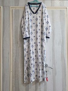 Printed White kurti