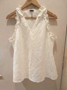 Ruffled White Beautiful Top