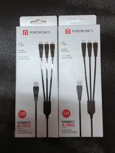 Portronics 3in1 Usb Cable Konnect 2pc