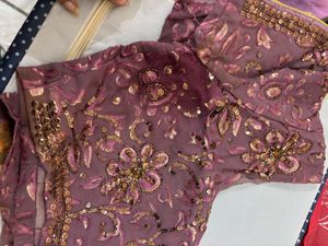 Elegant Embroidered saree with blouse petticoat