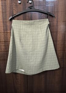 Green Plaid Mini Skirt