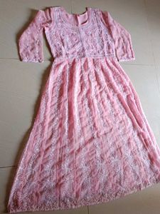 Elegant Pink Embroidered Dress