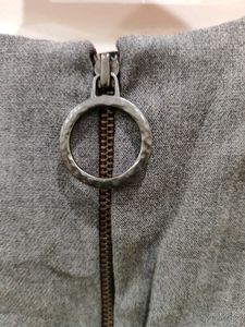 Grey fit &amp; flared Korean Dress