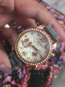 Patterned Dial Grey Watch