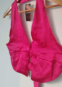 Stylish Pink Backless top
