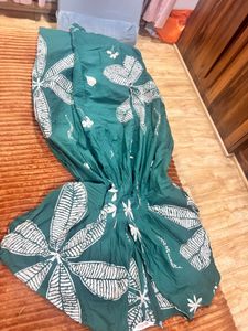 Floral Print Green Maxi Dress