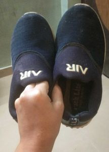 Navy Blue &#34;AIR&#34; Slip-On Kids Sneakers