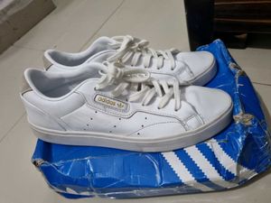 Adidas Sleek In White Leather Unuesd Shoes