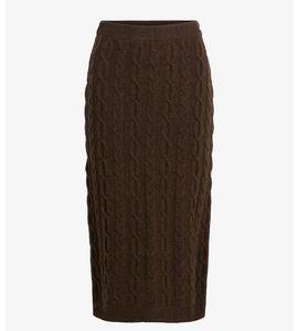 Brown cable Knit Midi Skirt