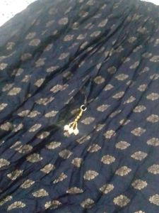 Dark Blue Festive Long Skirt