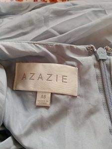 Elegant Dusty Blue Halter Azazie Dress (A8)