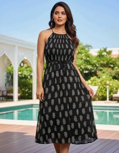 Paisley Print Halter Dress