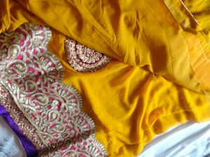Pure Georgette Lace Work Saree