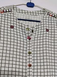 Checkered Mirror Detail Kurti