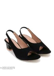 Black Slingback Block Heels