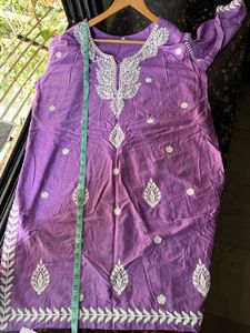 Lavender Embroidered 3XL suit set