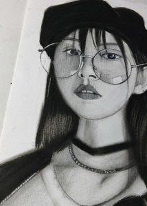 Girl with Glasses &amp; Hat Art