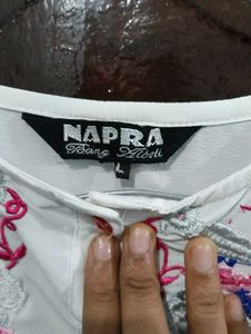 Embroidered White kurti