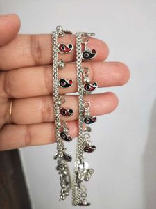 Silver Plated Anklets Real Pearl Earrings