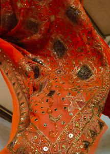 Orange aari work 💯 beautiful Saree 🔥