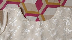 Cream Colour Stiched Kurti