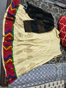 A Indo Western Style Skirt With Contrast Dupatta