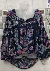 Paisley Print Hi-Low Top