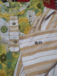 Floral Print Kurti with Striped Pant