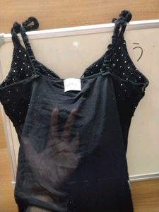 Y2k Glitter Mesh Top