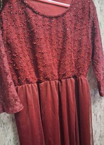 Elegant Maroon Maxi Dress