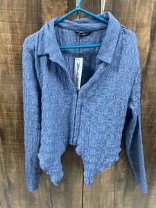 Zudio Blue Textured Jacket