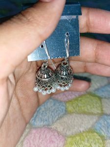 Oxidized Beads Jhumka Designer Earnings